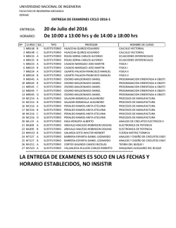 entrega de ex&aacute;menes sustitutorio p.a 2016-i