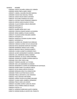 numero nombre 42983042 garcia salda&ntilde;a lorena del carmen