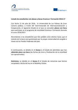 Listado de plazas y becas del programa