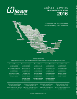 Sistemas de Tratamiento de Agua 2016