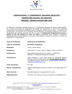 convocatoria 2da fecha - Federacion Chilena de Canotaje