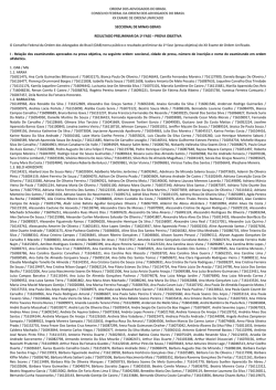 Resultado Preliminar - Prova Objetiva (1&ordf; fase) - OAB-MG