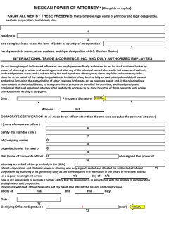 MEXICAN POWER OF ATTORNEY * (Complete en Ingles)