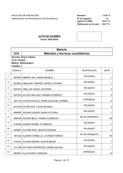 ACTA - Facultad de Psicolog&iacute;a