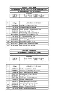 Listas y Sedes Cirug&iacute;a I (del 26 Sept. al 19 Nov)