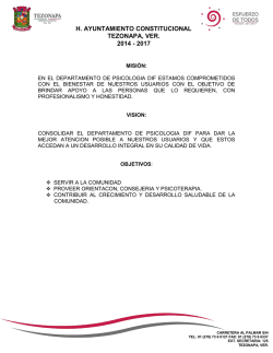 h. ayuntamiento constitucional tezonapa, ver. 2014