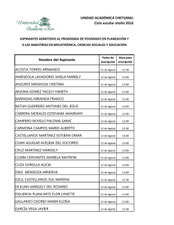 UNIDAD ACAD&Eacute;MICA CHETUMAL Ciclo escolar oto&ntilde;o 2016