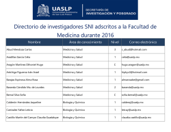 Directorio de investigadores SNI adscritos a la Facultad de Medicina