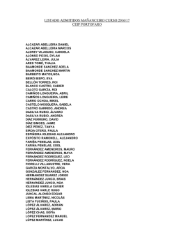 LISTADO ADMITIDOS MA&Ntilde;ANCEIRO PORTOFARO, CURSO 16_17