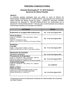 Subasta Restringida N&deg; 15-2015