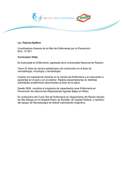 Lic. Patricia Buffoni Coordinadora General de la Red de Enfermeras