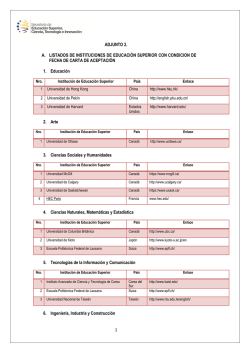 Listado de Instituciones de educaci&oacute;n superior con condici&oacute;n de