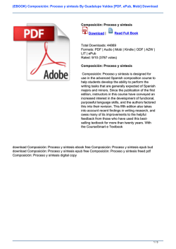 Composici&oacute;n: Proceso y s&iacute;ntesis By Guadalupe Valdes [PDF, ePub