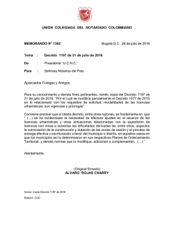 Memorando 1362 - Remisorio Decreto 1197 de 2016