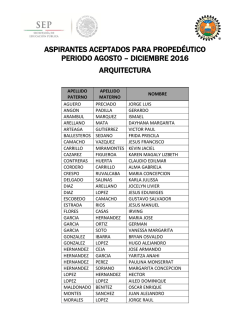 aspirantes aceptados para proped&eacute;utico periodo agosto