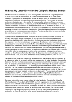 Mi Letra My Letter Ejercicios De Caligrafia Manitas Sueltas