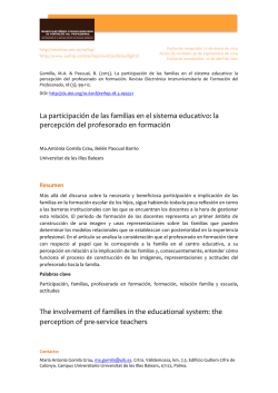 La participaci&oacute;n de las familias en el sistema educativo: la