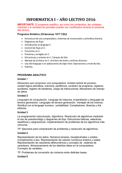 Programa y planes de estudio (sujeto a modificaciones).