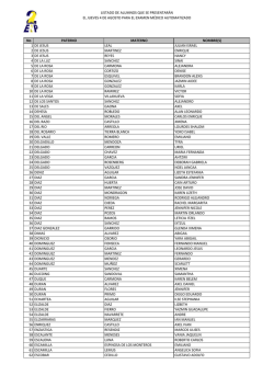 LISTADO DE ALUMNOS QUE SE PRESENTAR&Aacute;N EL