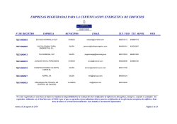 Empresas registradas para la certificaci&oacute;n energ&eacute;tica de edificios