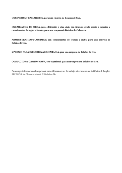 Ofertas Sepecam en Almagro - Ayuntamiento de Aldea del Rey