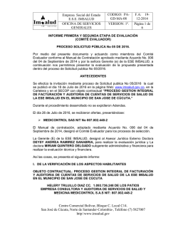 Empresa Social E.S.E. IMS OFICINA DE S GENERA Centro