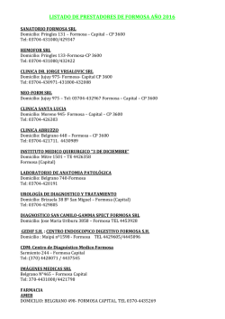 listado de prestadores de formosa