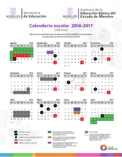 Calendario escolar 2016-2017 - Instituto de la Educaci&oacute;n B&aacute;sica del