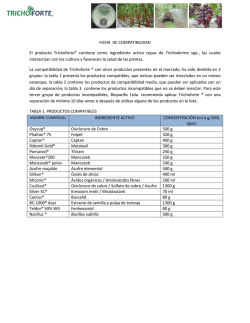 FICHA DE COMPATIBILIDAD El producto Trichoforte&reg; contiene