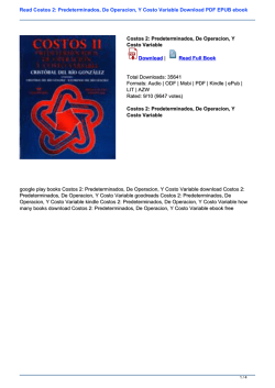 Read Costos 2: Predeterminados, De Operacion, Y Costo Variable