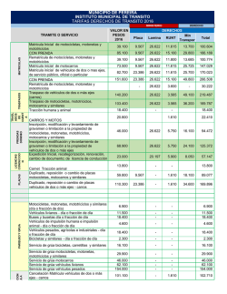 TARIFAS 2016-TRAMITES