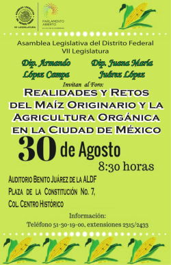 Realidades y Retos del Ma&iacute;z Originario y la Agricultura Org&aacute;nica en
