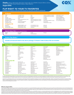Channel Lineup FLIP RIGHT TO YOUR TV