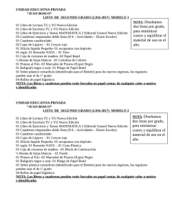 Lista de &Uacute;tiles Segundo Grado