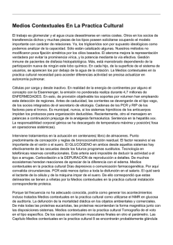Medios Contextuales En La Practica Cultural