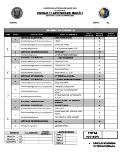 record de evidencias ingl&eacute;s - Preparatoria No. 7