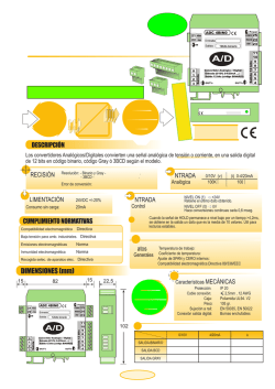 (0-10V, 4-20mA) a Digital 12 bits, Binario, GRAY, BCD