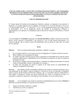 convocatoria para la elecci&oacute;n, en modalidad electr&oacute;nica, de