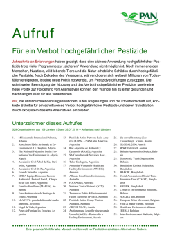 Aufruf - PAN Germany