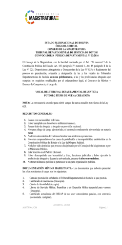 CONVOCATORIA PUBLICA No 03/2016 POTOSI
