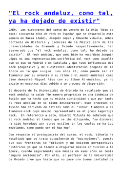 "El rock andaluz, como tal, ya ha dejado de existir"