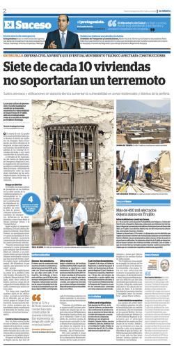 Siete de cada 10 viviendas no soportar&iacute;an un terremoto