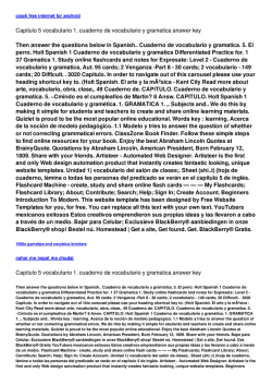 Capitulo 5 vocabulario 1. cuaderno de vocabulario y gramatica
