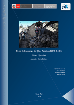 Sismo de Ichupampa del 14 de Agosto del 2016 (5.3 ML)