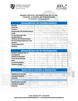 Ficha de Inscripci&oacute;n Festival Interescolar de la Voz