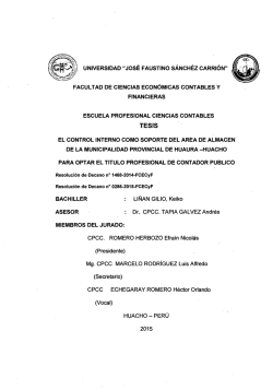 UNIVERSIDAD "JOS&Eacute; FAUSTINO S&Aacute;NCH&Eacute;Z CARRI&Oacute;N