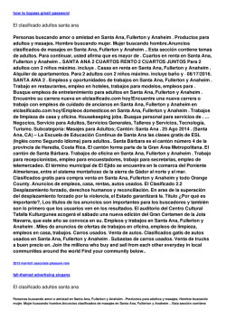 El clasificado adultos santa ana