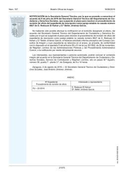NOTIFICACI&Oacute;N de la Secretar&iacute;a General T&eacute;cnica, por la que se