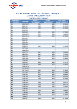 calificaciones definitivas bloque 1 y bloque 2 agente &uacute;nico/repostado