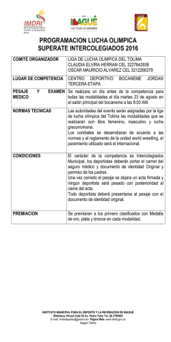programacion lucha olimpica superate intercolegiados 2016